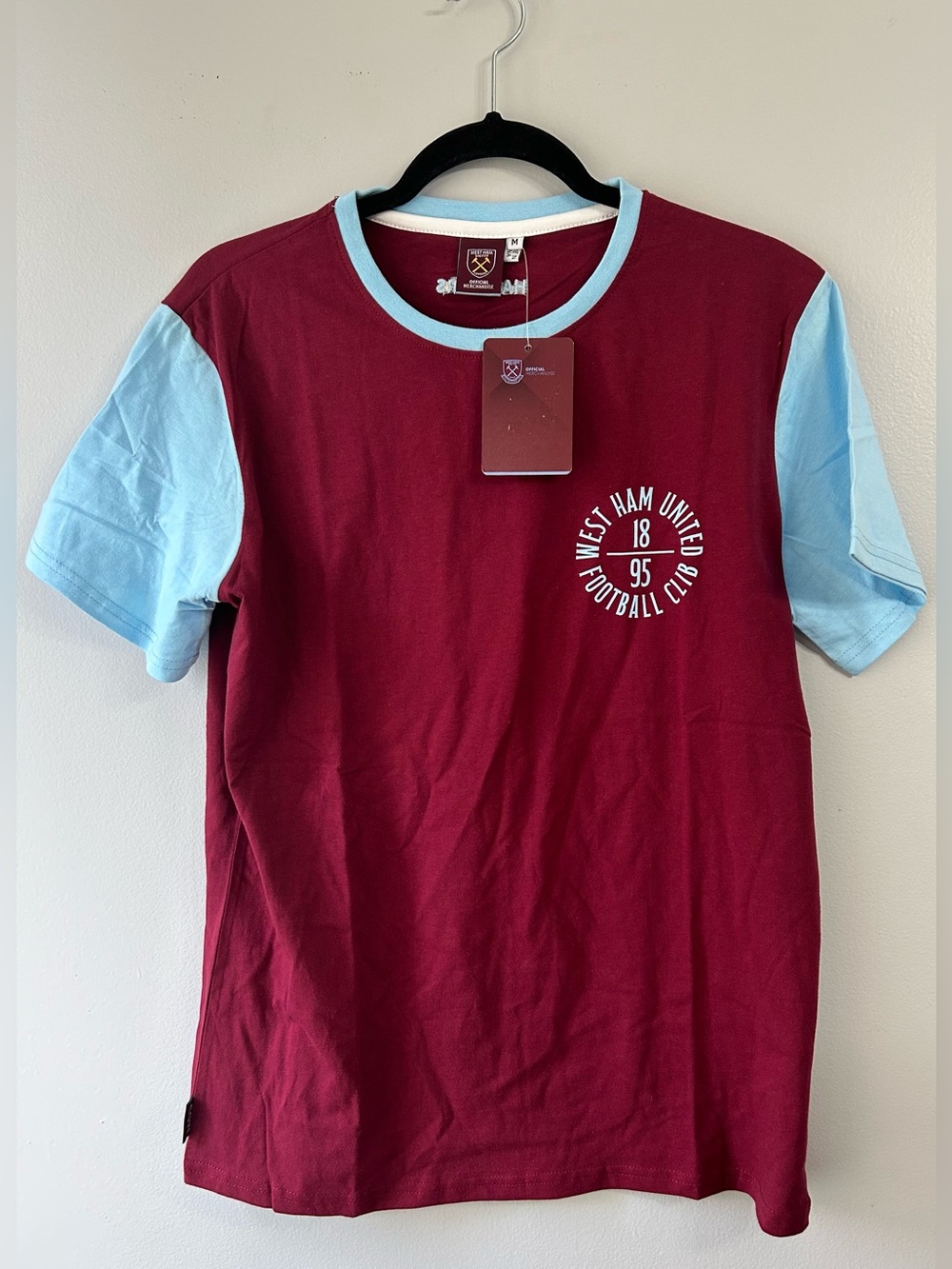 West Ham United Maroon & Light Blue Soccer Football Club T-Shirt Men’s Medium